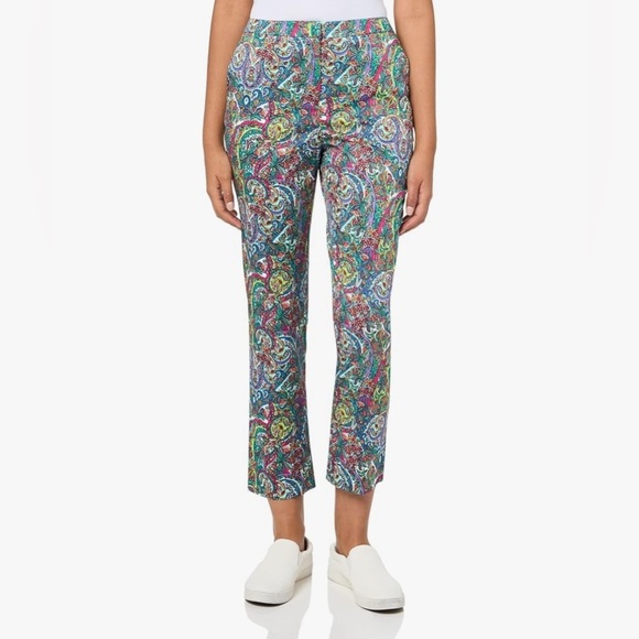 Tommy Hilfiger Women's Paisley Printed Chino Pants Size 6‎ Multicolor Pockets - Picture 1 of 13
